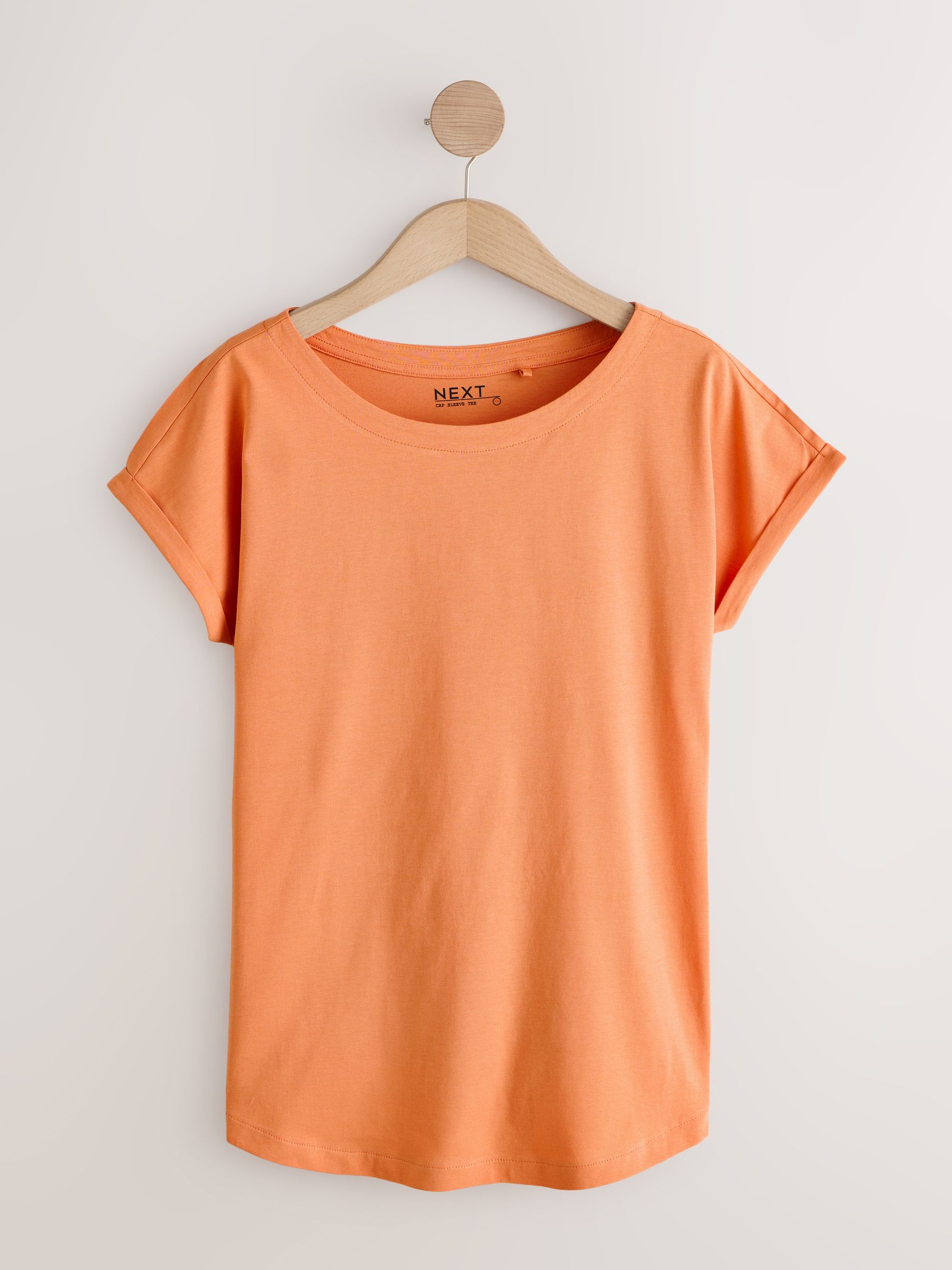 Buy Brown/Orange/White/Yellow Cap Sleeve Cotton T-Shirts 5 Pack
