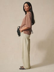 Rust/ Neutral/Yellow/Green/Red - Чыканак узундугуна ээ, эркин бокс формасындагы футболка 5 топтому - 13ичинен 11 сүрөт