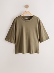 Rust/ Neutral/Yellow/Green/Red - Чыканак узундугуна ээ, эркин бокс формасындагы футболка 5 топтому - 13ичинен 3 сүрөт