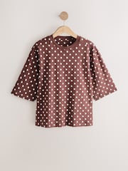 Rust/ Neutral/Yellow/Green/Red - Чыканак узундугуна ээ, эркин бокс формасындагы футболка 5 топтому - 13ичинен 4 сүрөт