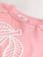 وردي - Cherry Graphic Textured Crew Neck Short Sleeve T-Shirt - صورة 2 من 4