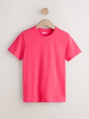 Roz grafic cu inimioară - Essential Pure Cotton Mânecă scurtă Guler rotund Tricou - Imaginea 6 din 8