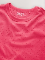 Roz grafic cu inimioară - Essential Pure Cotton Mânecă scurtă Guler rotund Tricou - Imaginea 7 din 8