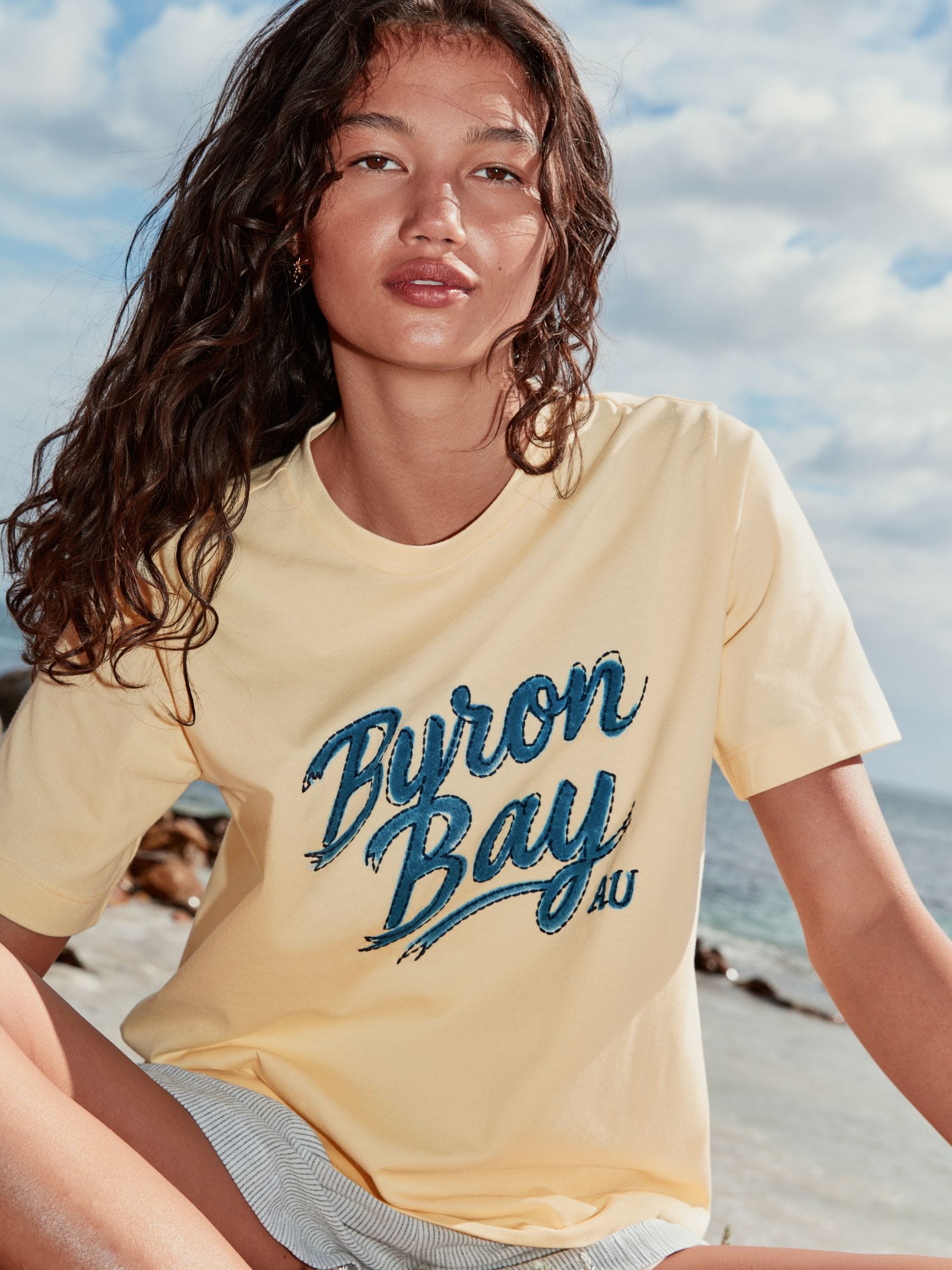 Buy Butter Yellow Graphic Short Sleeve Crew Neck T-Shirt from Next