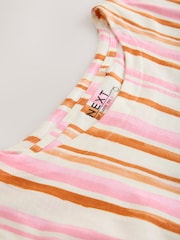 Cream/Pink/Orange Stripe - تي شيرت كم كاب - صورة 2 من 3