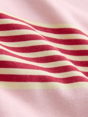 Pink/Red Stripe Collared Long Sleeve Rugby Top - Image 7 of 7