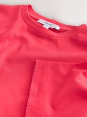 وردي - تيشرت بحافة رقبة مستديرة ثقيل بكم قصير - صورة 6 من 7