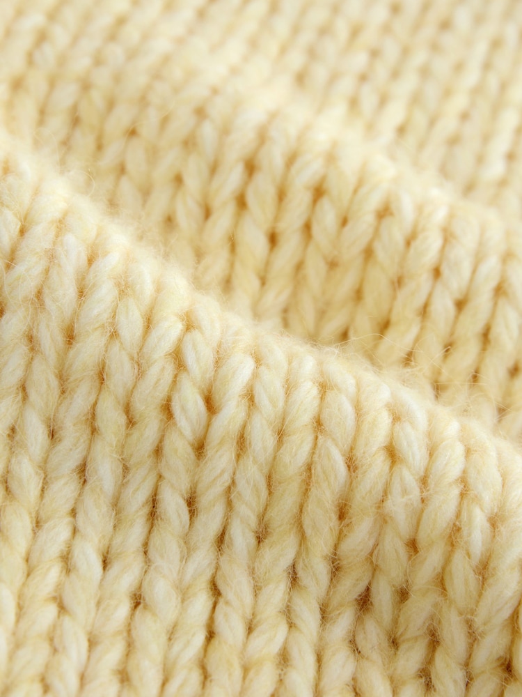 Yellow 3D Sunflower Soft Touch Chunky Knit Cardigan - Image 3 of 3 Yellow 3D Sunflower Soft Touch Chunky Knit Cardigan - Image 3 of 3