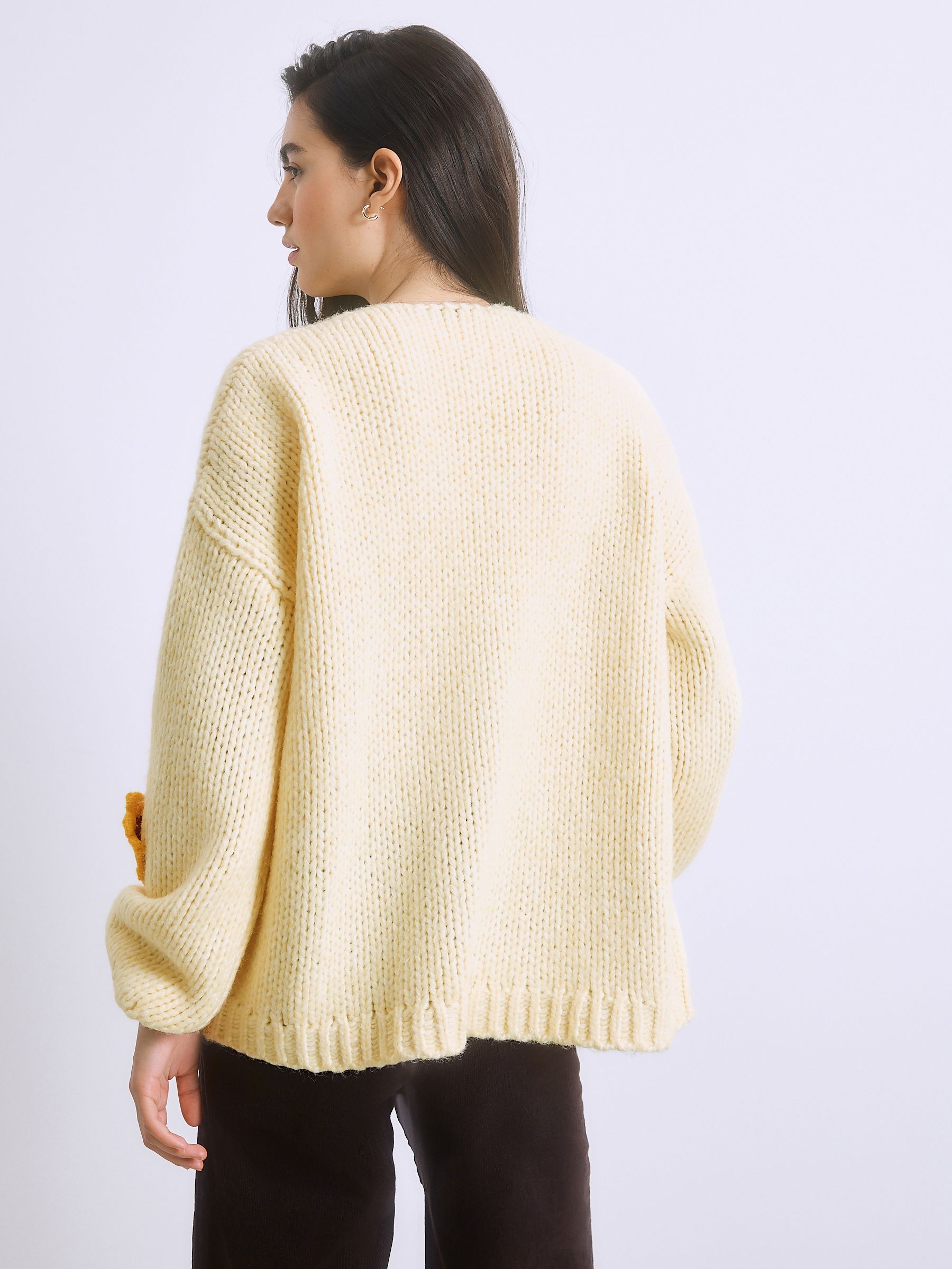 Buy Yellow 3D Sunflower Soft Touch Chunky Knit Cardigan from Next USA