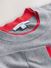 Grey/Red Supersoft Double Trim Short Sleeve Knitted Top - Image 3 of 3
