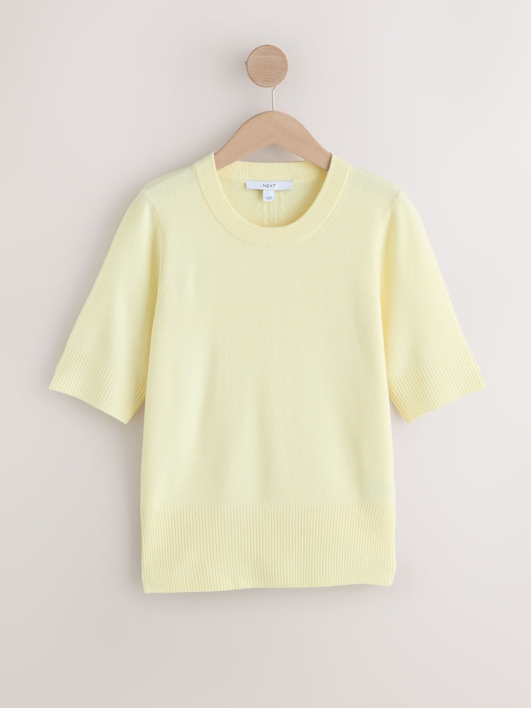 Yellow Supersoft Short Sleeve Knitted Top - Image 1 of 3