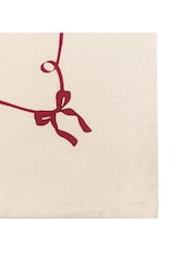 Gallery Home Red Heritage Bow Christmas Printed Table Cloth 180cm - Image 5 of 6
