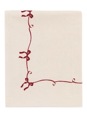 Gallery Home Red Heritage Bow Christmas Printed Table Cloth 180cm - Image 6 of 6