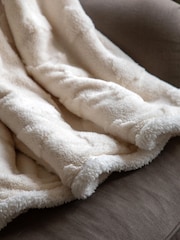 Gallery Home Cream Luxe Christmas Tree Sherpa Throw - Image 3 of 6