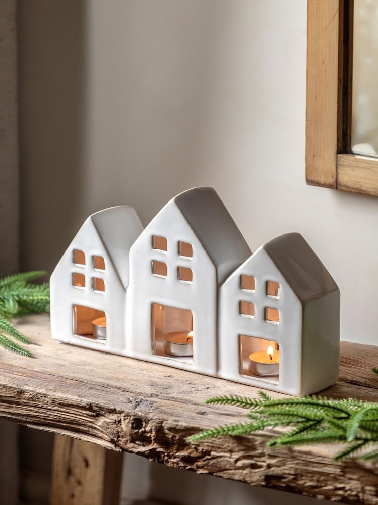 Gallery Home Ceramic Houses Tealight Holder - Image 1 of 7