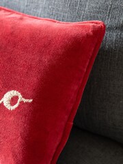 Gallery Home Red HoHoHo Chenille Embroidered Cushion - Image 2 of 5