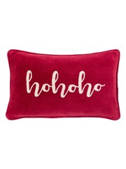 Gallery Home Red HoHoHo Chenille Embroidered Cushion - Image 4 of 5