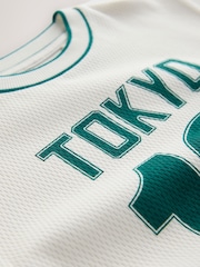 Cream Varsity Short Sleeve Graphic T-Shirt (3mths-7yrs) - Image 3 of 4