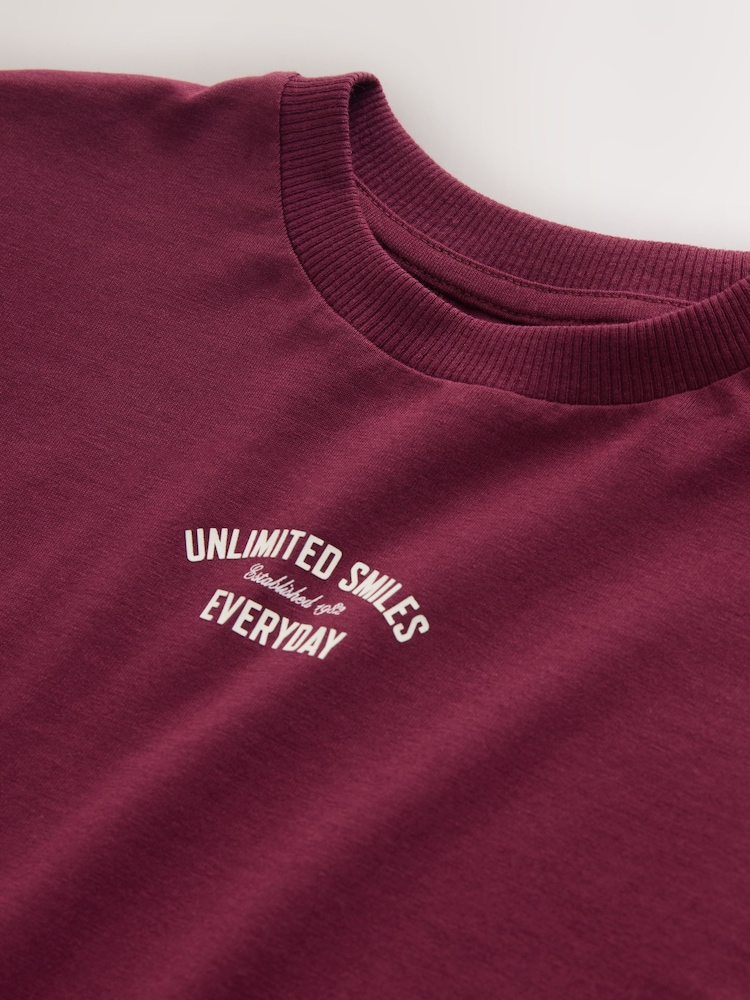 Berry Red Slogan Short Sleeve Back Print T-Shirt (3mths-7yrs) - Image 7 of 7 Berry Red Slogan Short Sleeve Back Print T-Shirt (3mths-7yrs) - Image 7 of 7