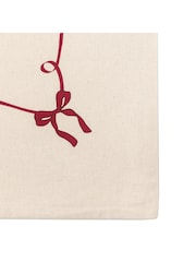 Gallery Home Red Heritage Bow Christmas Printed Table Cloth 230cm - Image 5 of 6