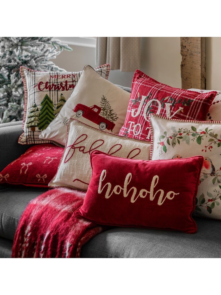 Gallery Home Red Falala Stitched Cushion - Image 6 of 6