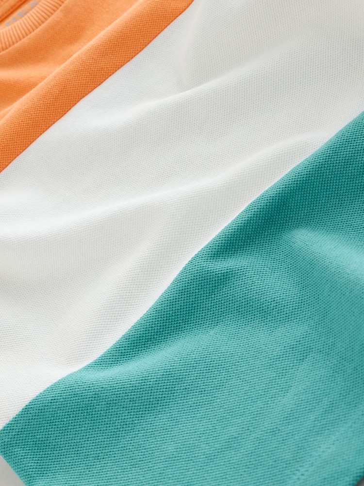 Naranja/Blanco/Azul - Camiseta de manga corta con bloques de color (3meses -7año) (3meses -7años) - Imagen 4 de 4