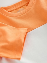 Orange/White/Blue Short Sleeve Colourblock T-Shirt (3mths-7yrs) (3mths-7yrs) - Image 7 of 8