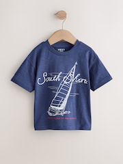 Navy Blue Boat Short Sleeve Graphic T-Shirt (3mths-7yrs) - Image 5 of 8