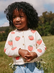 Ecru Strawberry Cardigan (3mths-10yrs) - Image 1 of 7