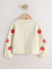 Ecru Strawberry Cardigan (3mths-10yrs) - Image 5 of 7