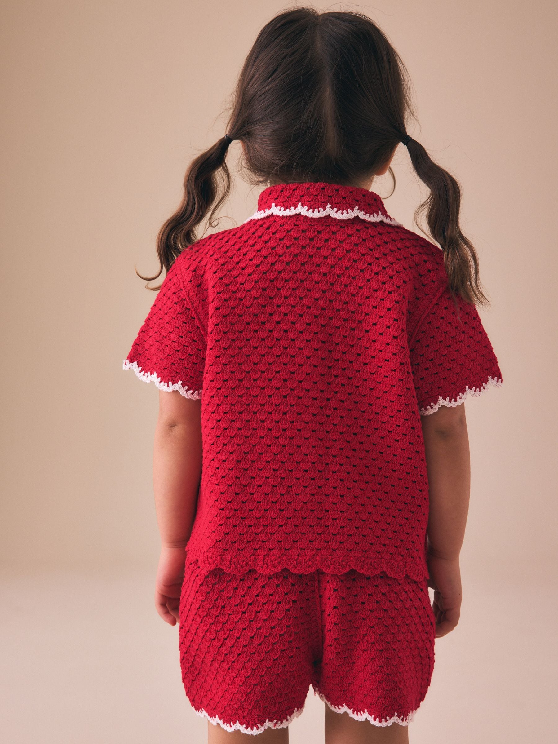 Buy Red Scallop Edge Crochet Set (3mths-7yrs) from Next USA