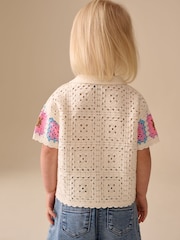 Cream Crochet Whale and Seashell Top (12mths-7yrs) - Image 2 of 8