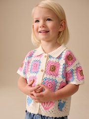 Cream Crochet Whale and Seashell Top (12mths-7yrs) - Image 4 of 8