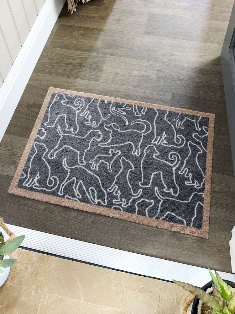 Howler & Scratch Grey Outlined Dogs Mat - Image 1 of 2