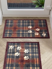 Howler & Scratch Blue Plaid Paws Mat - Image 1 of 4