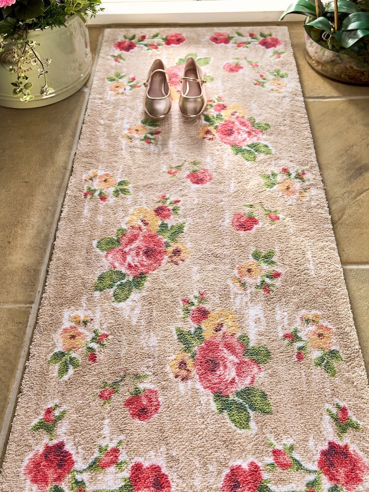 Hug Rug Beige Vintage Rose Runner - Image 1 of 3
