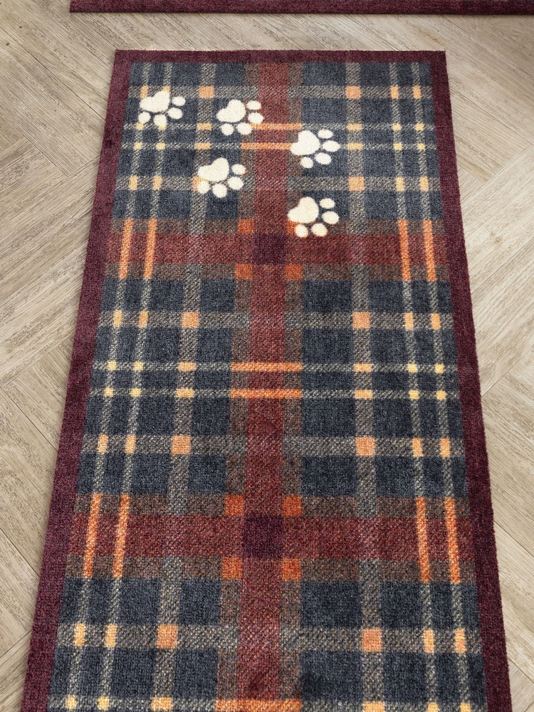 Howler & Scratch Blue Plaid Paws Runner - Image 1 of 4