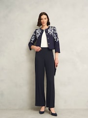 Hobbs Blue Petite Petite Mel Wide Trousers - Image 1 of 4