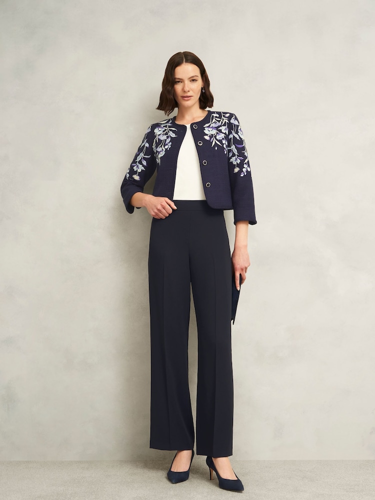Hobbs Blue Petite Petite Mel Wide Trousers - Image 1 of 4