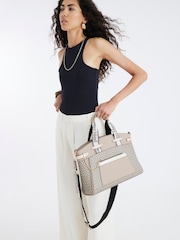 River Island Brown Panelled Webbing Handle Tote Bag - Image 6 of 6