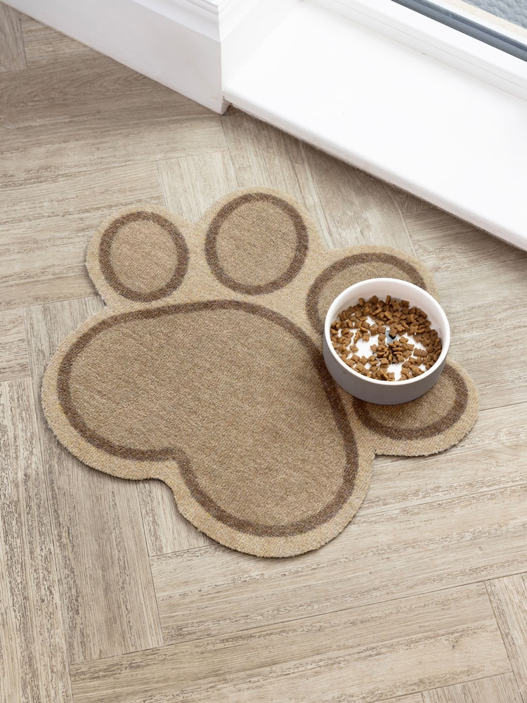 Howler & Scratch Beige Paw Food Mat - Image 1 of 4
