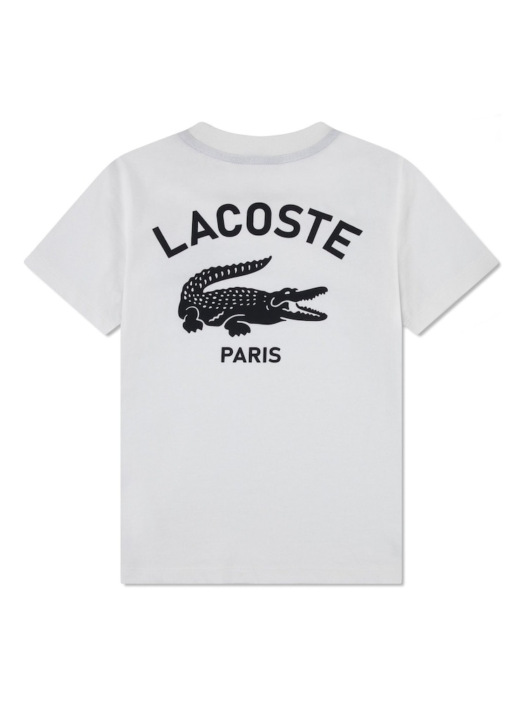 Lacoste White Graphic Core Logo T-Shirt - Image 1 of 2