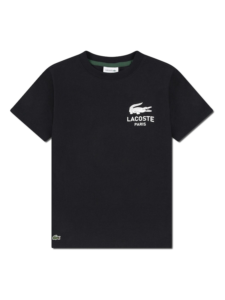 Lacoste Black Graphic Core Logo T-Shirt - Image 1 of 2