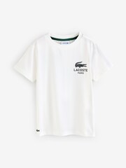 Lacoste White Graphic Core Logo T-Shirt With Back Print - Image 1 of 1