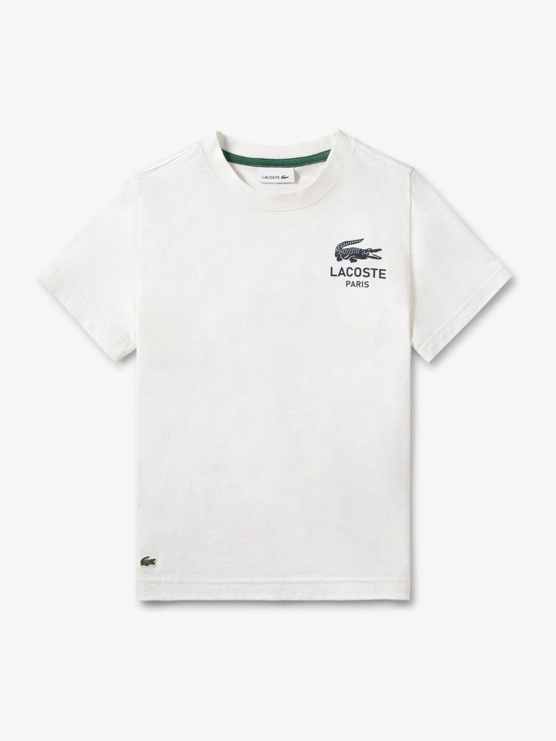 Buy Lacoste White Graphic Core Logo T-Shirt With Back Print from Buy Lacoste White Graphic Core Logo T-Shirt With Back Print from