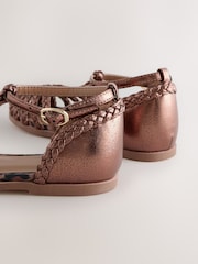 Bronze Metallic Plaited Fisherman Sandals - Image 5 of 5