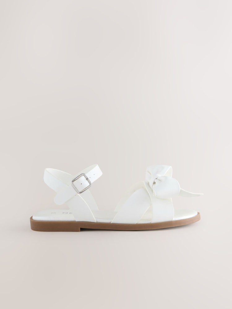 White Bow Sandals - Image 2 of 5