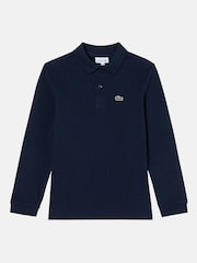 Lacoste Blue Long Sleeve Piqué Logo Polo Shirt - Image 4 of 7