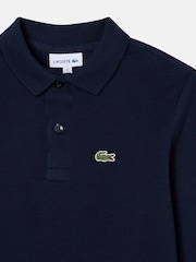 Lacoste Blue Long Sleeve Piqué Logo Polo Shirt - Image 6 of 7