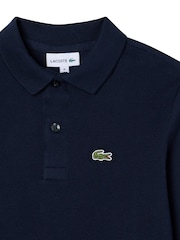 Lacoste Blue Long Sleeve Piqué Logo Polo Shirt - Image 7 of 7